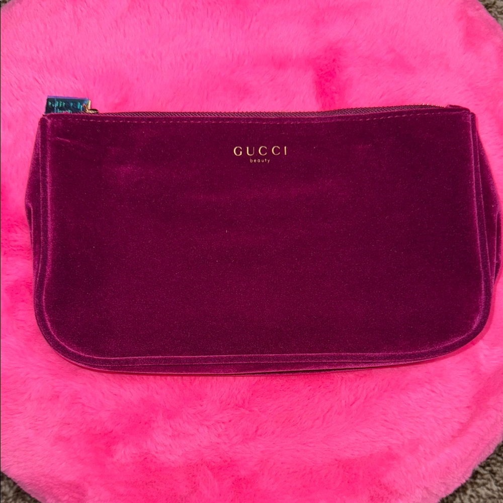 Gucci Velvet Cosmetic Bag - Deep Magenta